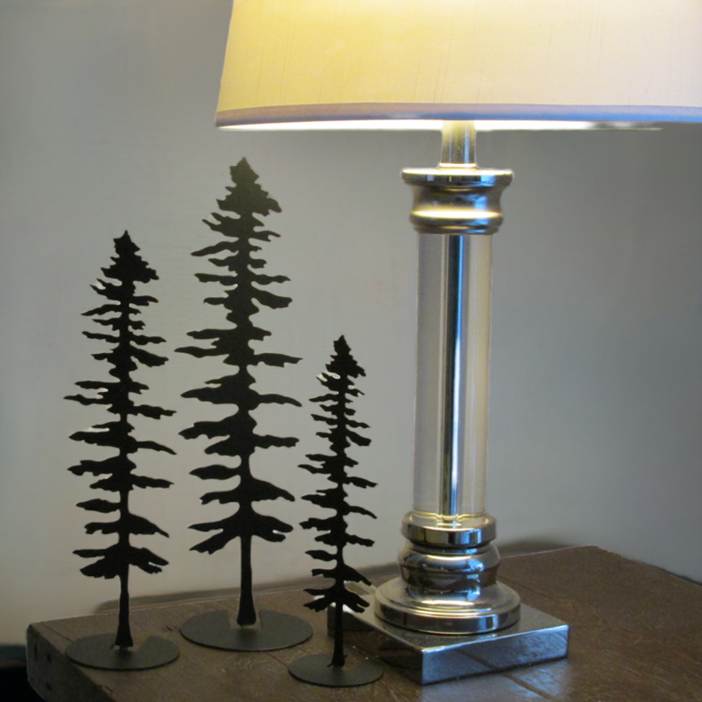 Set of 3 Metal Pine Trees, Free standing Metal Pine Trees, 3 Trees, Hancrafted