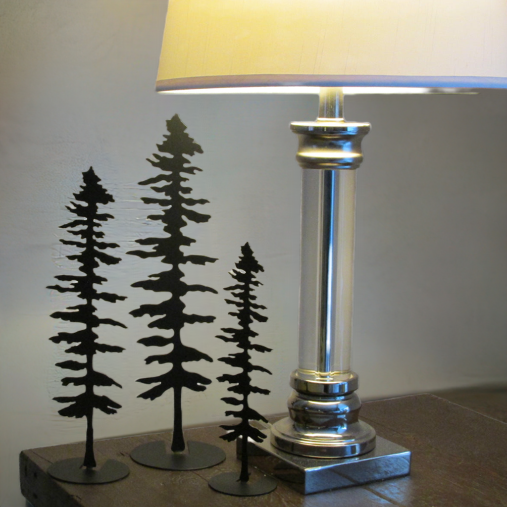 Set of 3 Metal Pine Trees, Free standing Metal Pine Trees, 3 Trees, Hancrafted