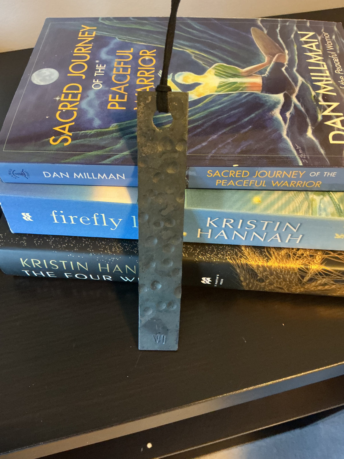 Hand Hammered Steel Bookmark | 6th Anniversary Gift with Dimpled Texture