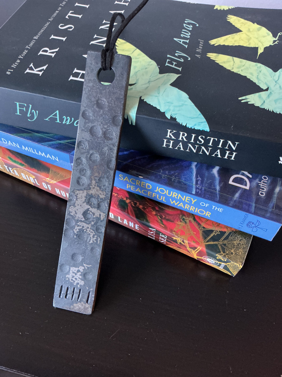 Hand Hammered Steel Bookmark | 6th Anniversary Gift with Dimpled Texture